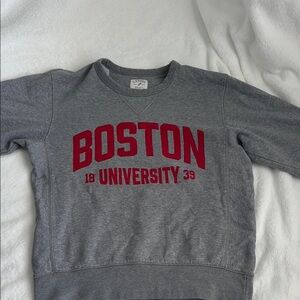 League Gray Boston University Crewneck